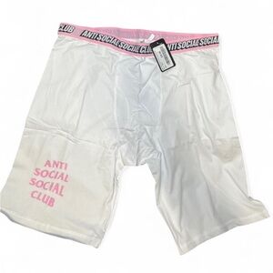 Anti Social Social Club White Boxer Briefs with Pink Accents - Brand New
